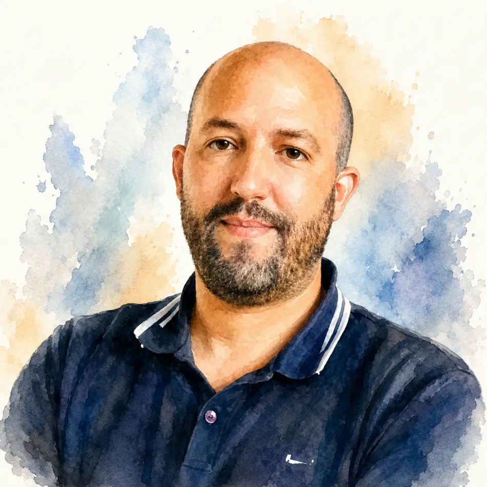 Retrato en acuarela de Juan.