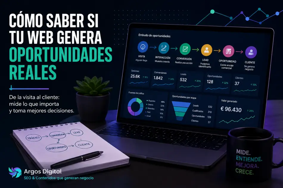 Proceso para saber si una web genera oportunidades reales desde el tráfico y las conversiones hasta los leads y clientes