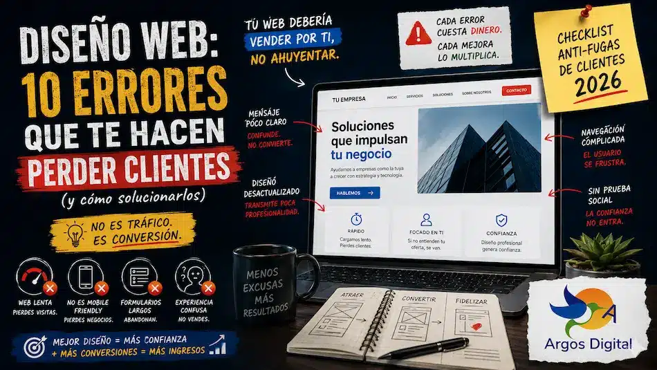errores de diseño web que afectan a las ventas y la conversión