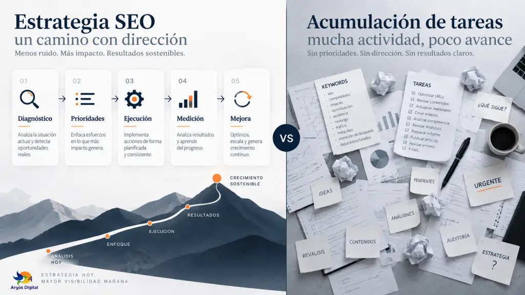 Diferencia entre estrategia SEO y acumulación de tareas